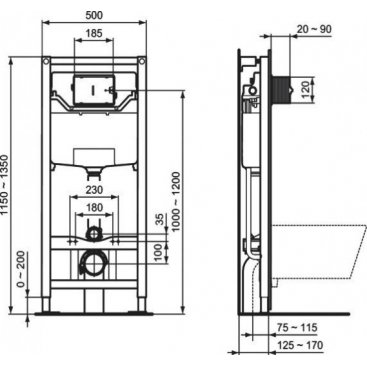 Комплект Ideal Standard Exacto Rimless X042601 3 в 1