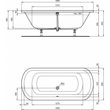 Ванна встраиваемая Ideal Standard Hotline 180x80