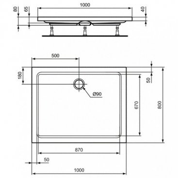 Поддон акриловый Ideal Standard Hotline K277401 100x80