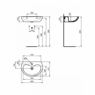 Раковина Ideal Standard Contour 21 S266401