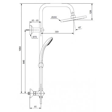 Душевая стойка Ideal Standard Idealrain Eco A6037AA