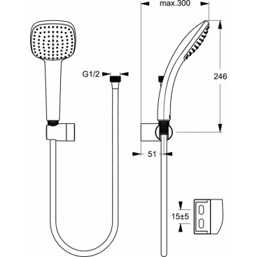 Душевой набор Ideal Standard Idealrain Cube B0019AA