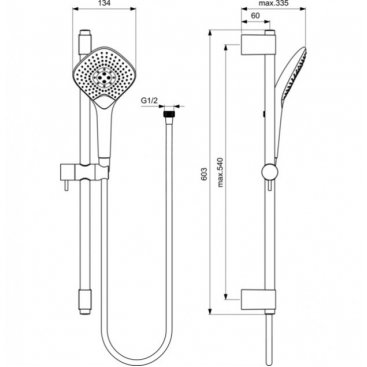 Душевой гарнитур Ideal Standard Idealrain Evo Jet B1762AA