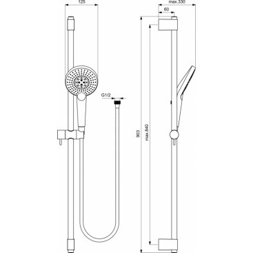 Душевой гарнитур Ideal Standard Idealrain Evo Jet B1763AA