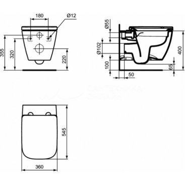 Комплект Ideal Standard i.Life B RimLS+ IP001401 4 в 1