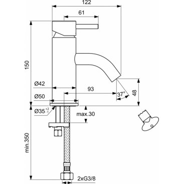 Смеситель для раковины Ideal Standard Mara A9007AA