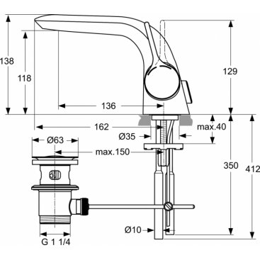 Смеситель для раковины Ideal Standard Melange A4258AA