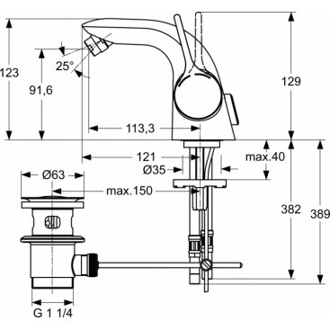 Смеситель для биде Ideal Standard Melange A4268AA