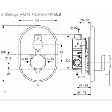 Смеситель для душа Ideal Standard Melange A4273AA