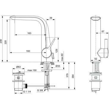 Смеситель для раковины Ideal Standard Melange A6041AA