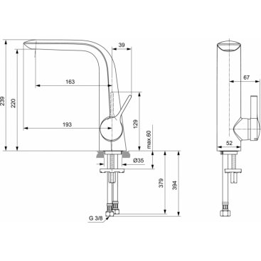 Смеситель для раковины Ideal Standard Melange A6042AA