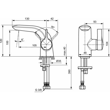 Смеситель для раковины Ideal Standard Melange A6118AA