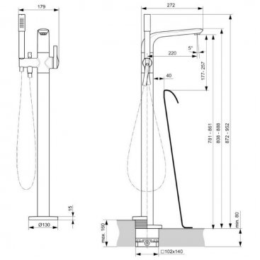 Смеситель для ванны Ideal Standard Melange A6120AA