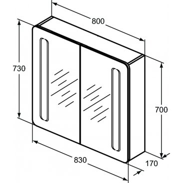 Зеркальный шкаф Ideal Standard Mirrors & lights T3388AL