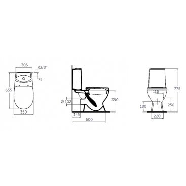 Унитаз-компакт Ideal Standard Oceane Junior Scandinavian W909501