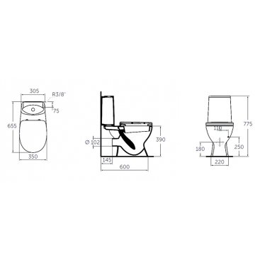 Унитаз-компакт Ideal Standard Oceane Junior Scandinavian W909701