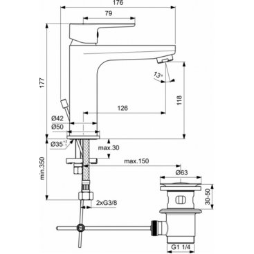 Смеситель для раковины Ideal Standard Sesia BC201AA