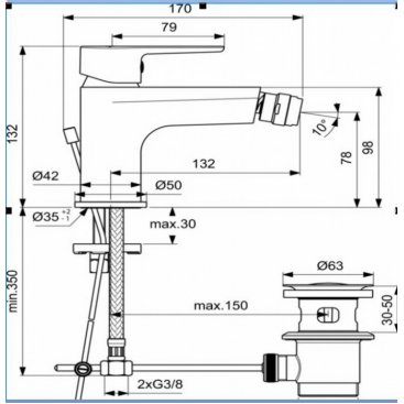 Смеситель для биде Ideal Standard Sesia BC206AA