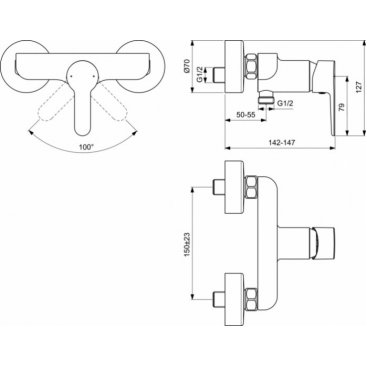 Смеситель для душа Ideal Standard Sesia BC207AA