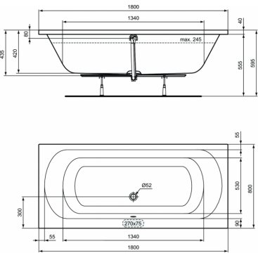 Ванна Ideal Standard Simplicity Duo 180x80