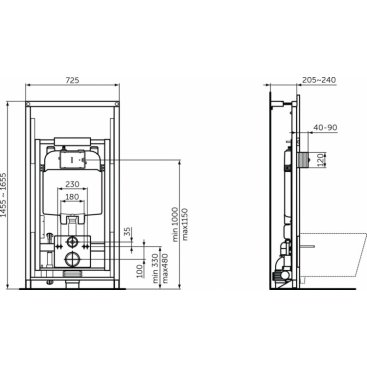 Инсталляция для подвесного унитаза Ideal Standard ProSys Comfort 80 R0145A6