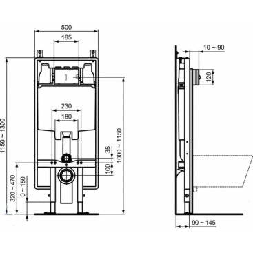 Инсталляция для подвесного унитаза Ideal Standard ProSys 80 M R027867