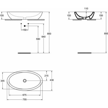 Раковина-чаша Ideal Standard Strada K078501 75 см