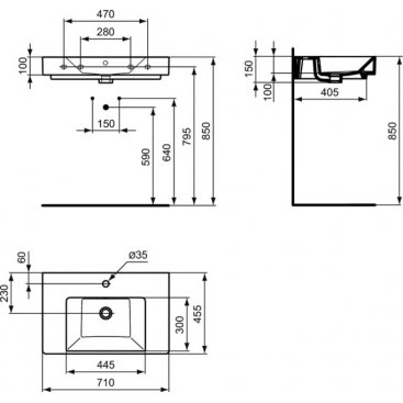 Раковина Ideal Standard Strada K078701 71 см