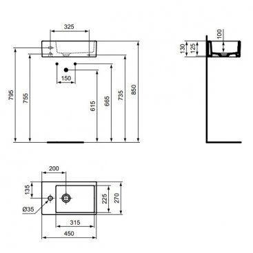 Раковина Ideal Standard Strada K081701 45 см