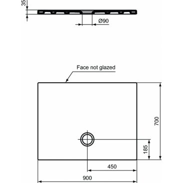 Поддон акриловый Ideal Standard Strada T2571YK 90x70