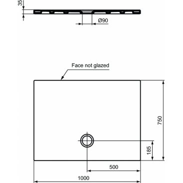 Поддон акриловый Ideal Standard Strada T2575YK 100x75