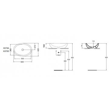 Раковина-чаша Ideal Standard Strada K078401 60 см