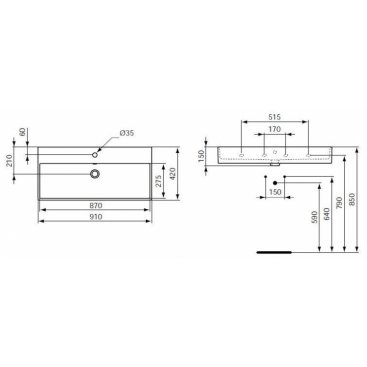 Раковина Ideal Standard Strada K078601 91 см