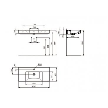 Раковина Ideal Standard Strada K079001 101 см