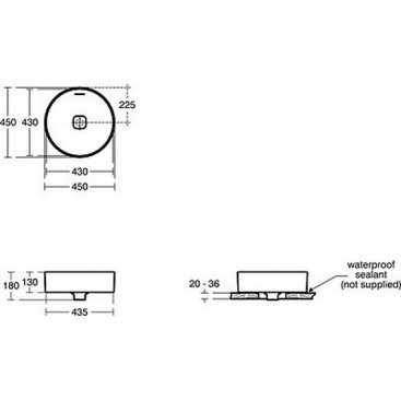 Раковина Ideal Standard Strada II Round Vessel T295901 45 см