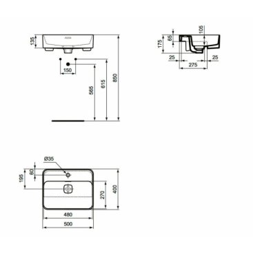 Раковина Ideal Standard Strada II T299301 50 см