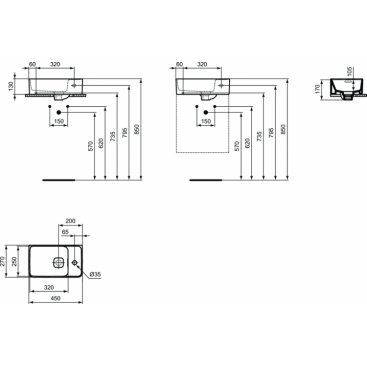 Раковина Ideal Standard Strada II Guest T299401 45 см