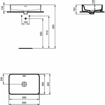 Раковина Ideal Standard Strada II Vessel T299901 60 см