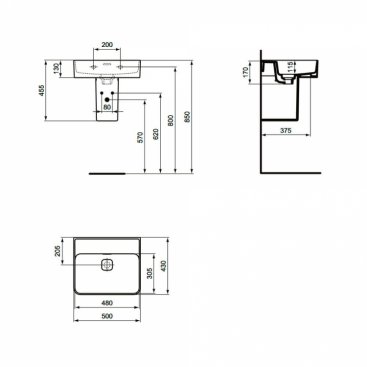 Раковина Ideal Standard Strada II T363701 50 см