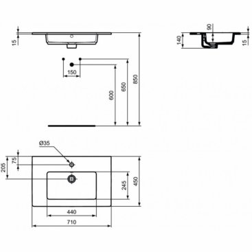 Мебель для ванной Ideal Standard Tempo E0537 70 см серый дуб