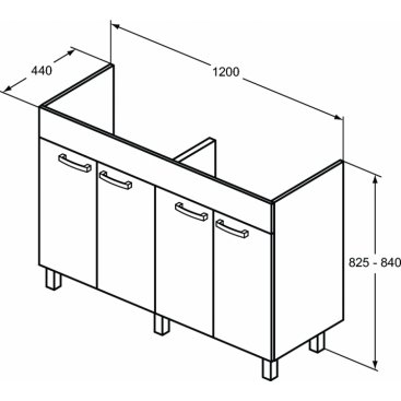 Мебель для ванной Ideal Standard Tempo E0538 120 см серая