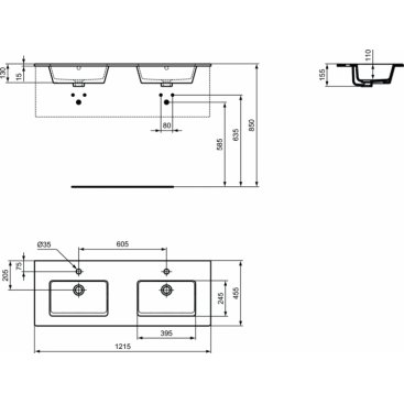 Мебель для ванной Ideal Standard Tempo E0539 120 см белая