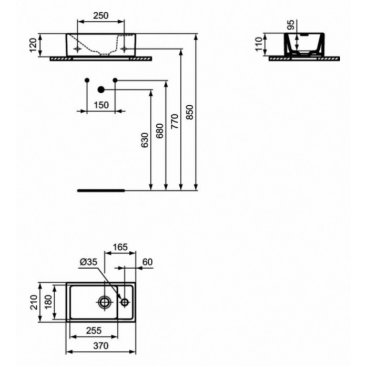 Раковина Ideal Standard Tempo E211201 37 см