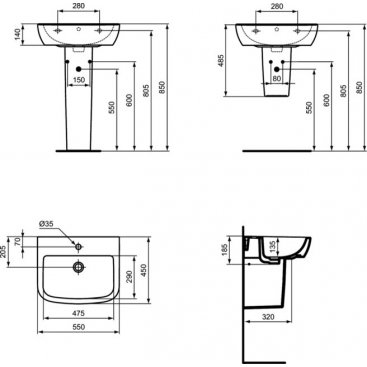 Раковина Ideal Standard Tempo T056501 55 см