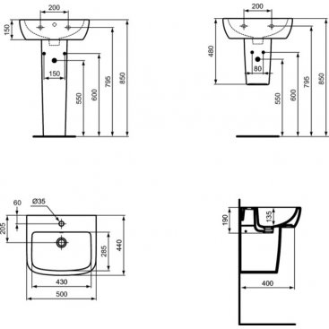 Раковина Ideal Standard Tempo T056601 50 см