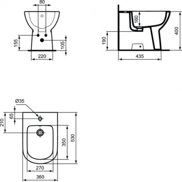 Биде напольное Ideal Standard Tempo T510101