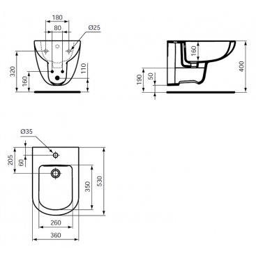 Биде подвесное Ideal Standard Tempo T510001