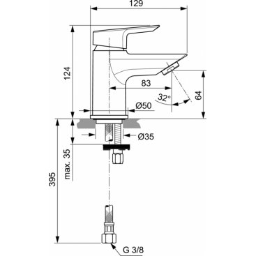 Смеситель для раковины Ideal Standard Tesi A6568AA