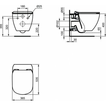 Комплект Ideal Standard Tesi AquaBlade P386801 4 в 1