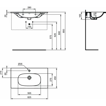 Мебель для ванной Ideal Standard Tesi T0051 80 см светло-серая